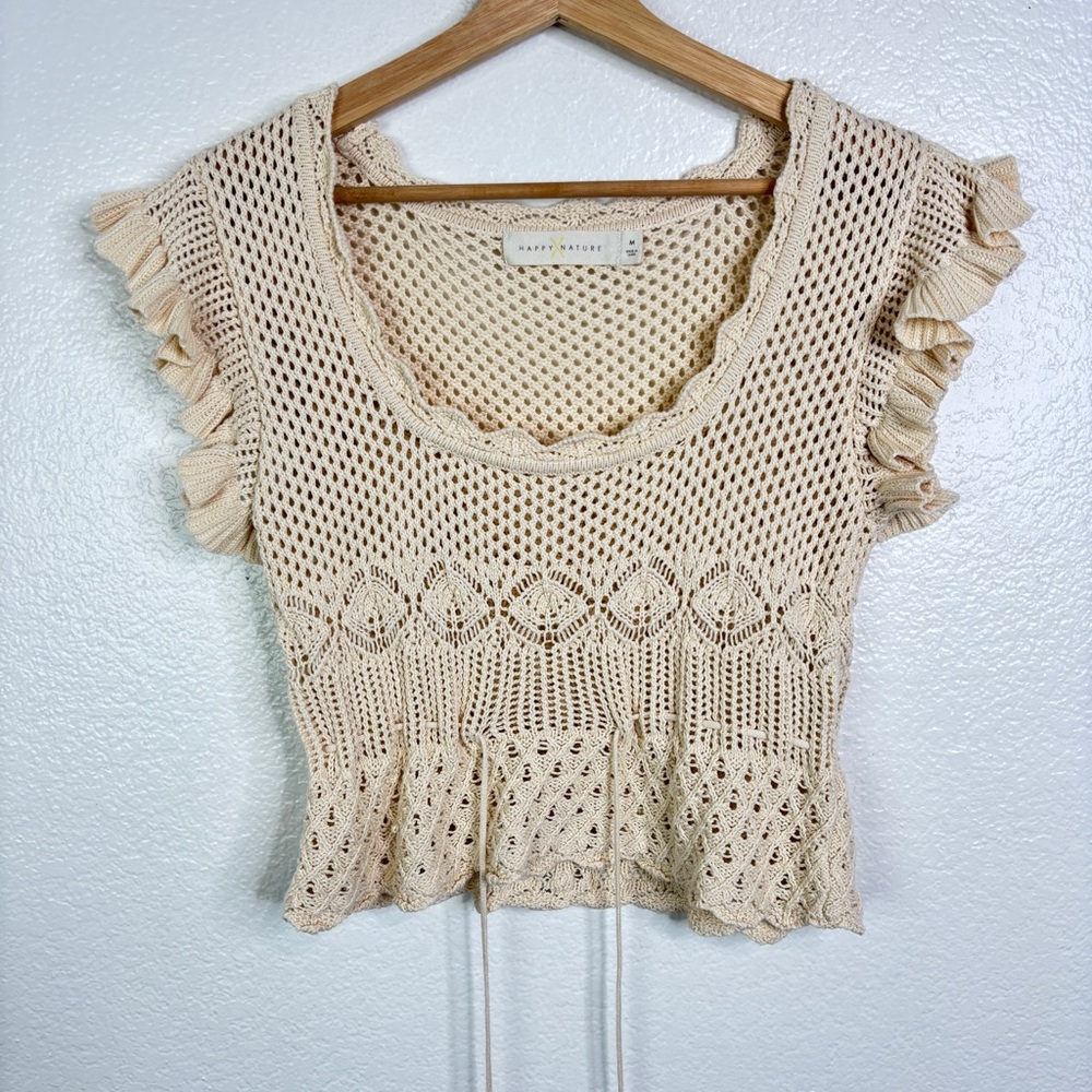 HAPPY X NATURE Crochet Sweater Top